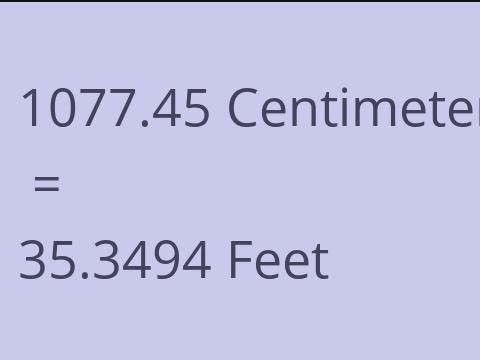 1077.45 CM TO FEET