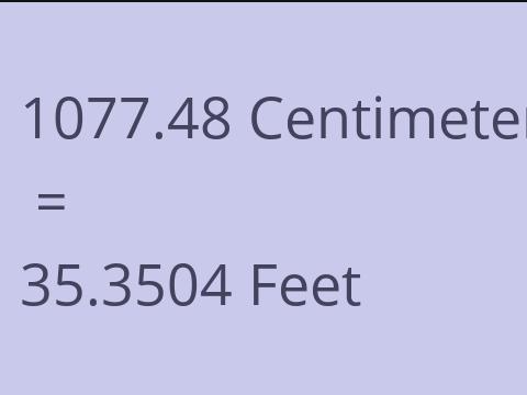 1077.48 CM TO FEET