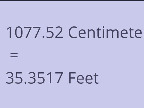 1077.52 CM TO FEET