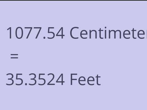 1077.54 CM TO FEET