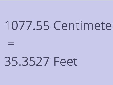 1077.55 CM TO FEET