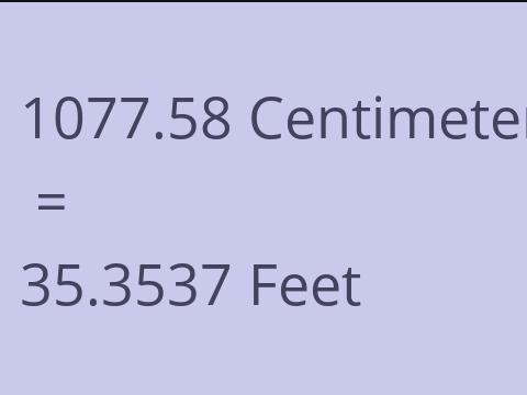 1077.58 CM TO FEET