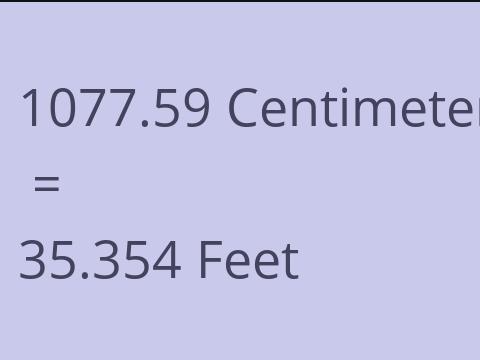 1077.59 CM TO FEET