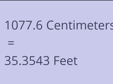 1077.6 CM TO FEET