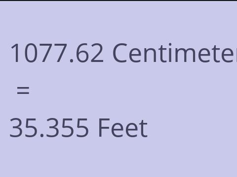 1077.62 CM TO FEET