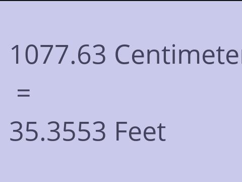 1077.63 CM TO FEET