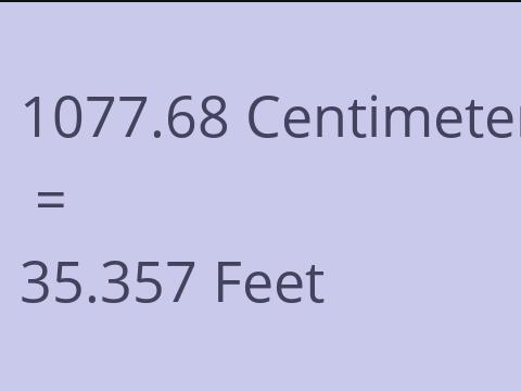 1077.68 CM TO FEET