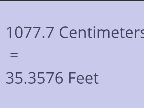 1077.7 CM TO FEET