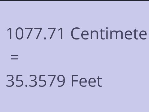 1077.71 CM TO FEET