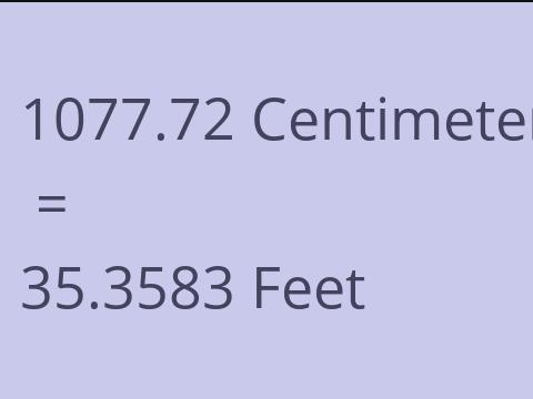 1077.72 CM TO FEET