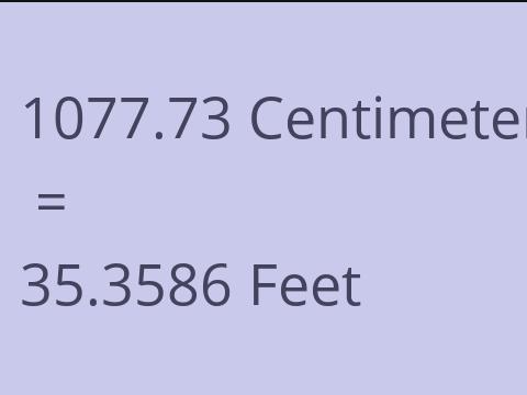 1077.73 CM TO FEET