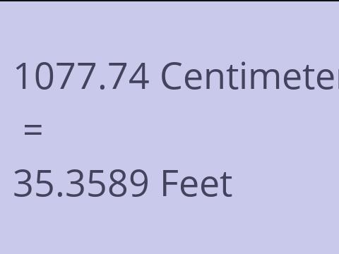 1077.74 CM TO FEET