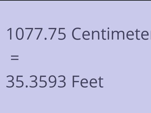 1077.75 CM TO FEET