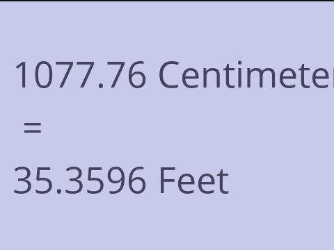 1077.76 CM TO FEET