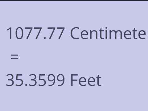 1077.77 CM TO FEET