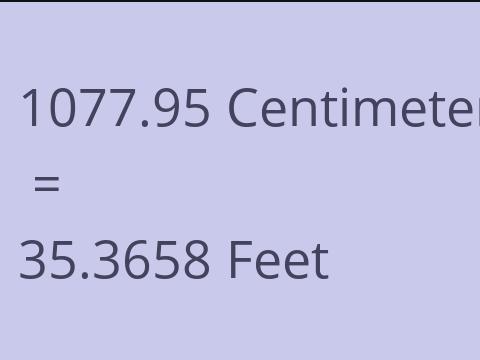 1077.95 CM TO FEET