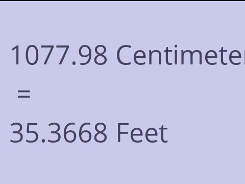 1077.98 CM TO FEET