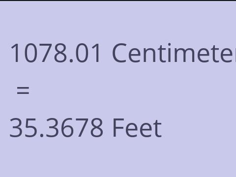 1078.01 CM TO FEET