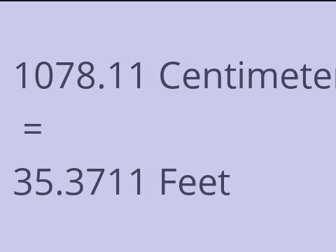 1078.11 CM TO FEET