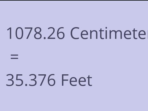 1078.26 CM TO FEET