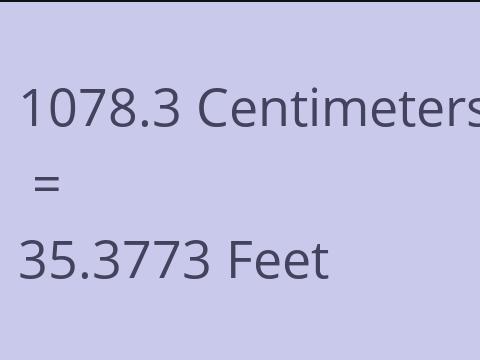 1078.3 CM TO FEET