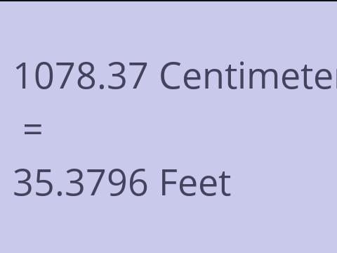 1078.37 CM TO FEET