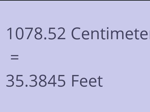 1078.52 CM TO FEET