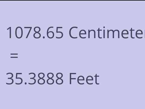 1078.65 CM TO FEET