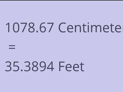 1078.67 CM TO FEET