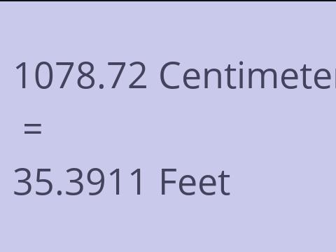 1078.72 CM TO FEET