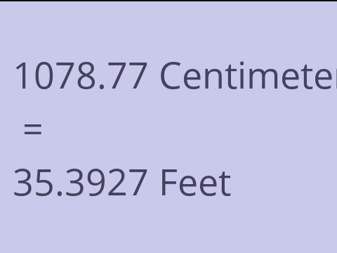 1078.77 CM TO FEET