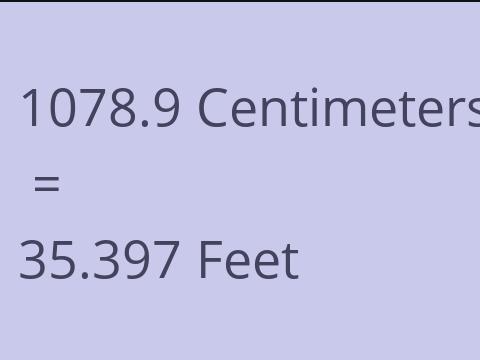 1078.9 CM TO FEET