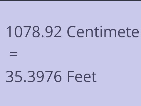 1078.92 CM TO FEET