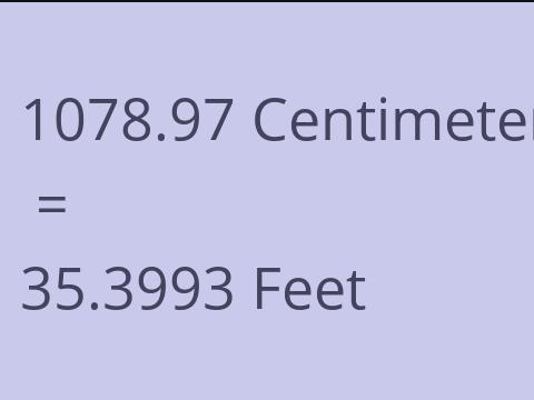 1078.97 CM TO FEET