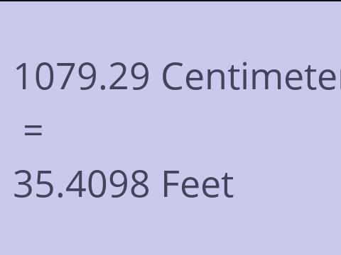 1079.29 CM TO FEET