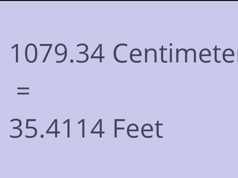 1079.34 CM TO FEET