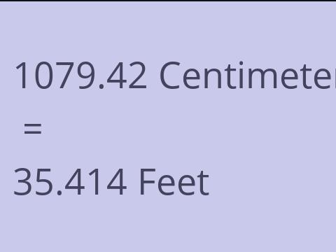 1079.42 CM TO FEET