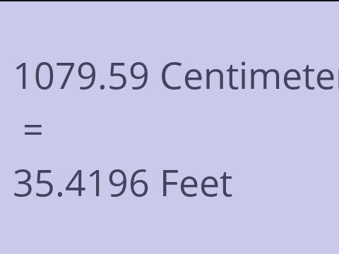 1079.59 CM TO FEET