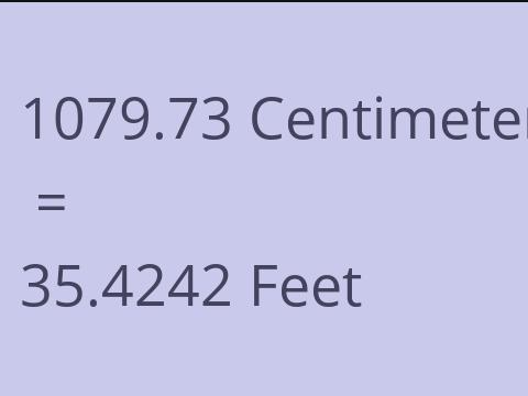 1079.73 CM TO FEET