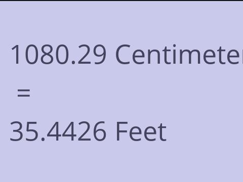 1080.29 CM TO FEET