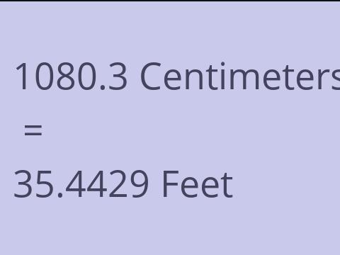 1080.3 CM TO FEET