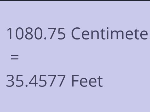 1080.75 CM TO FEET