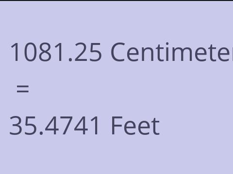 1081.25 CM TO FEET