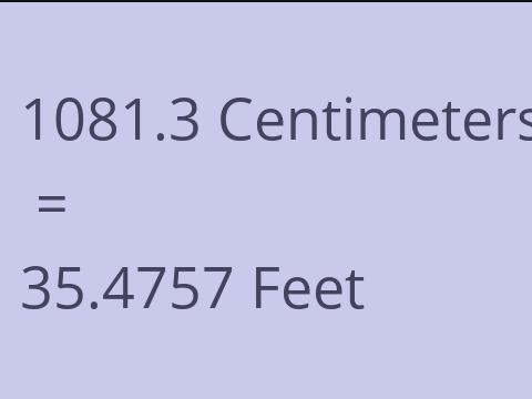 1081.3 CM TO FEET