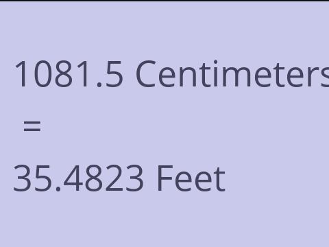 1081.5 CM TO FEET