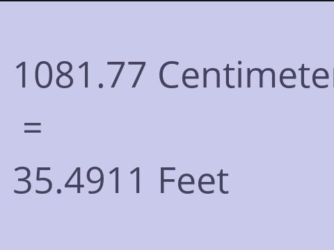 1081.77 CM TO FEET