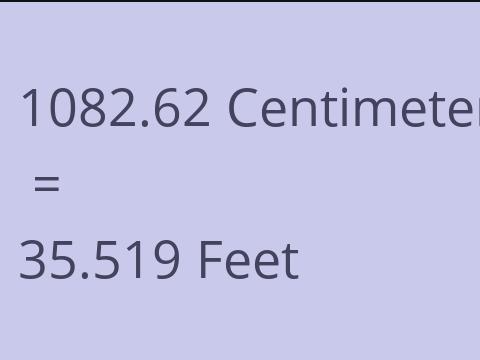 1082.62 CM TO FEET