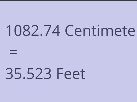 1082.74 CM TO FEET