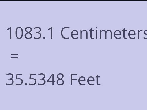 1083.1 CM TO FEET