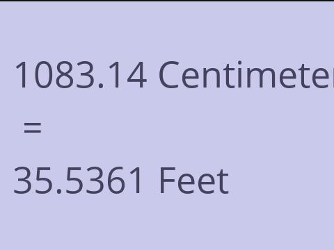 1083.14 CM TO FEET